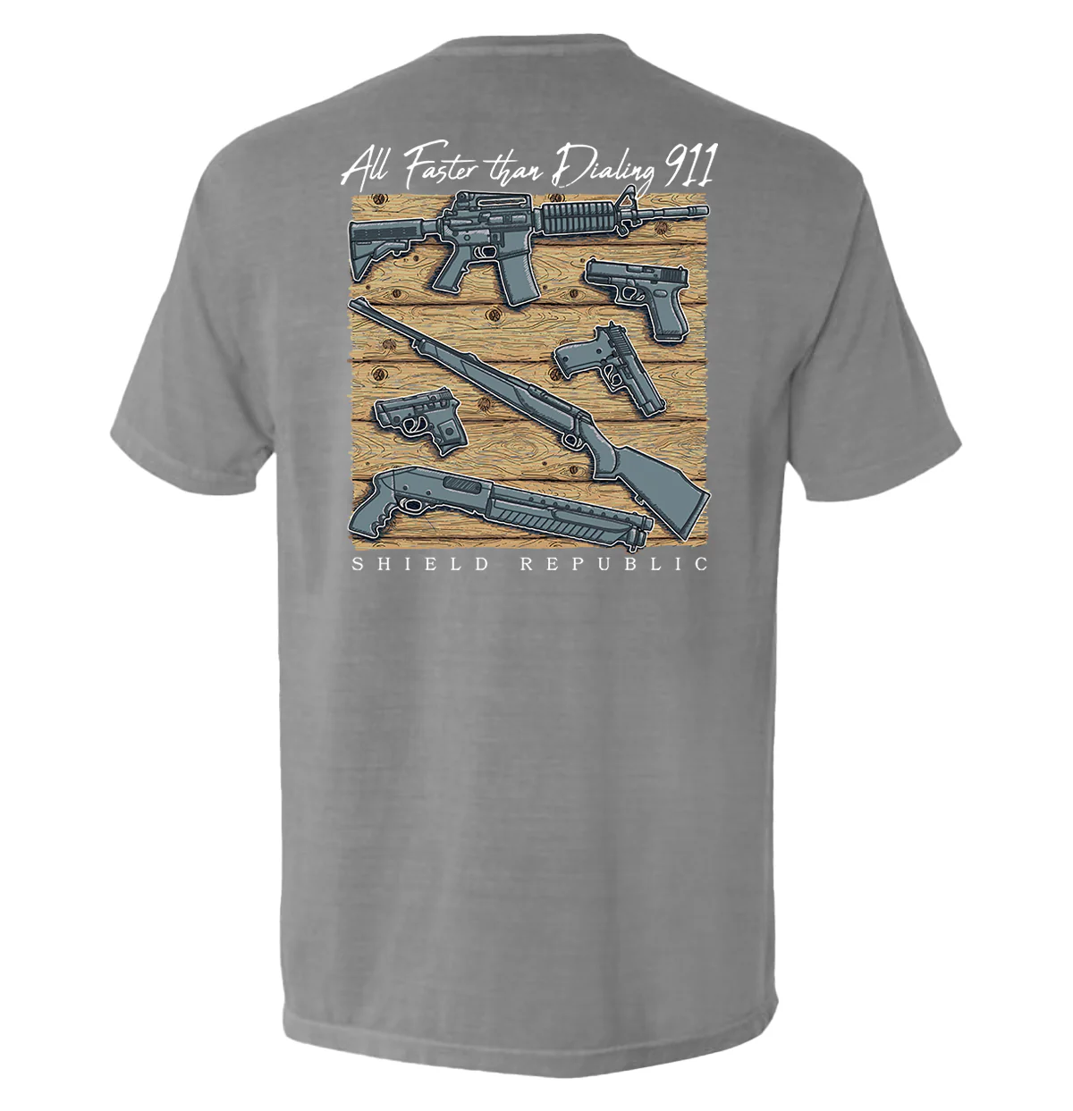 All Faster than Dialing 911 Pocket Tee - Image 2