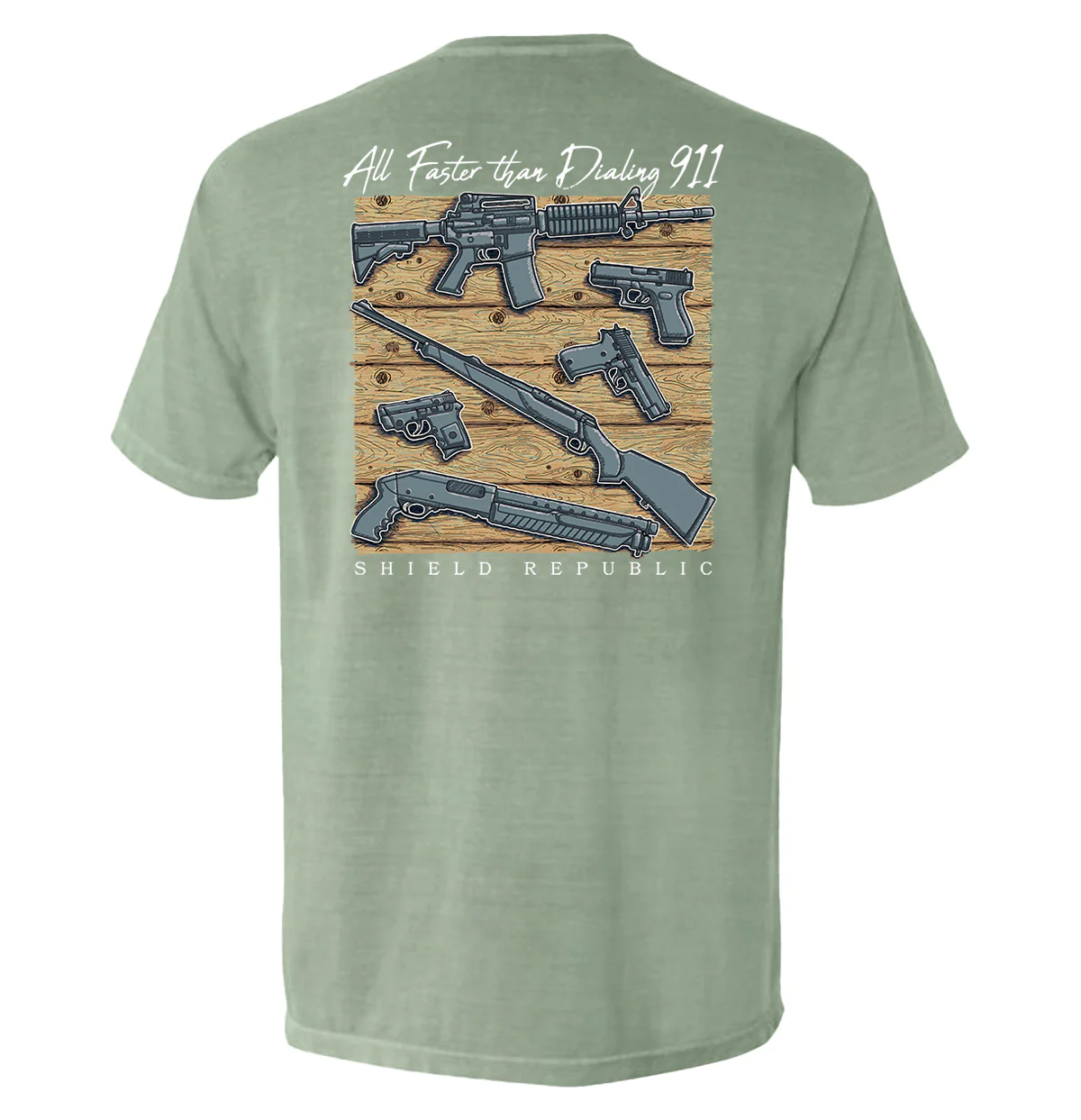 All Faster than Dialing 911 Pocket Tee - Image 3