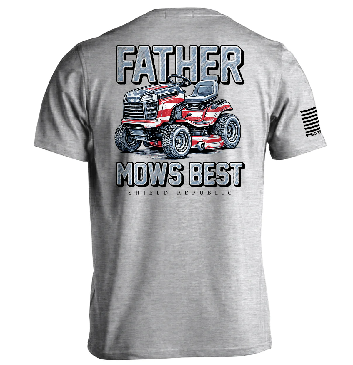 Father Mows Best Stars and Stripes