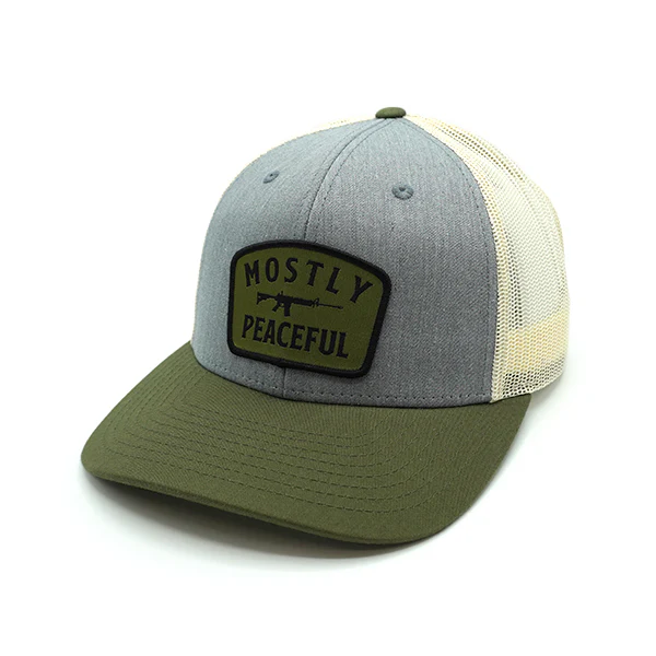 Mostly Peaceful Woven Patch Hat - Image 4