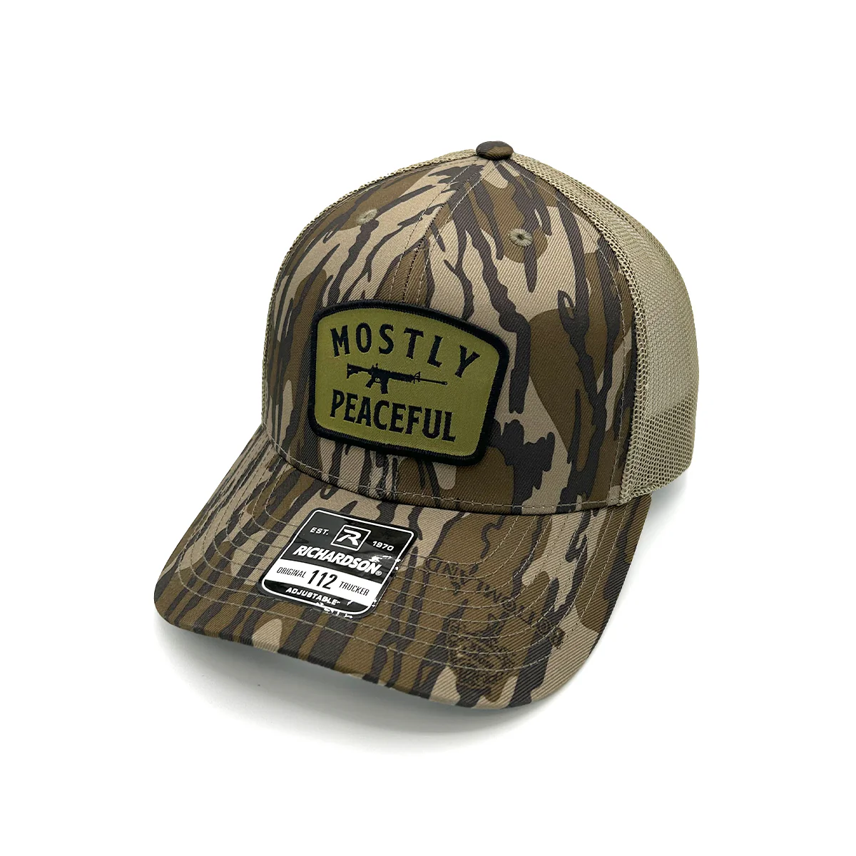 Mostly Peaceful Woven Patch Hat - Image 5