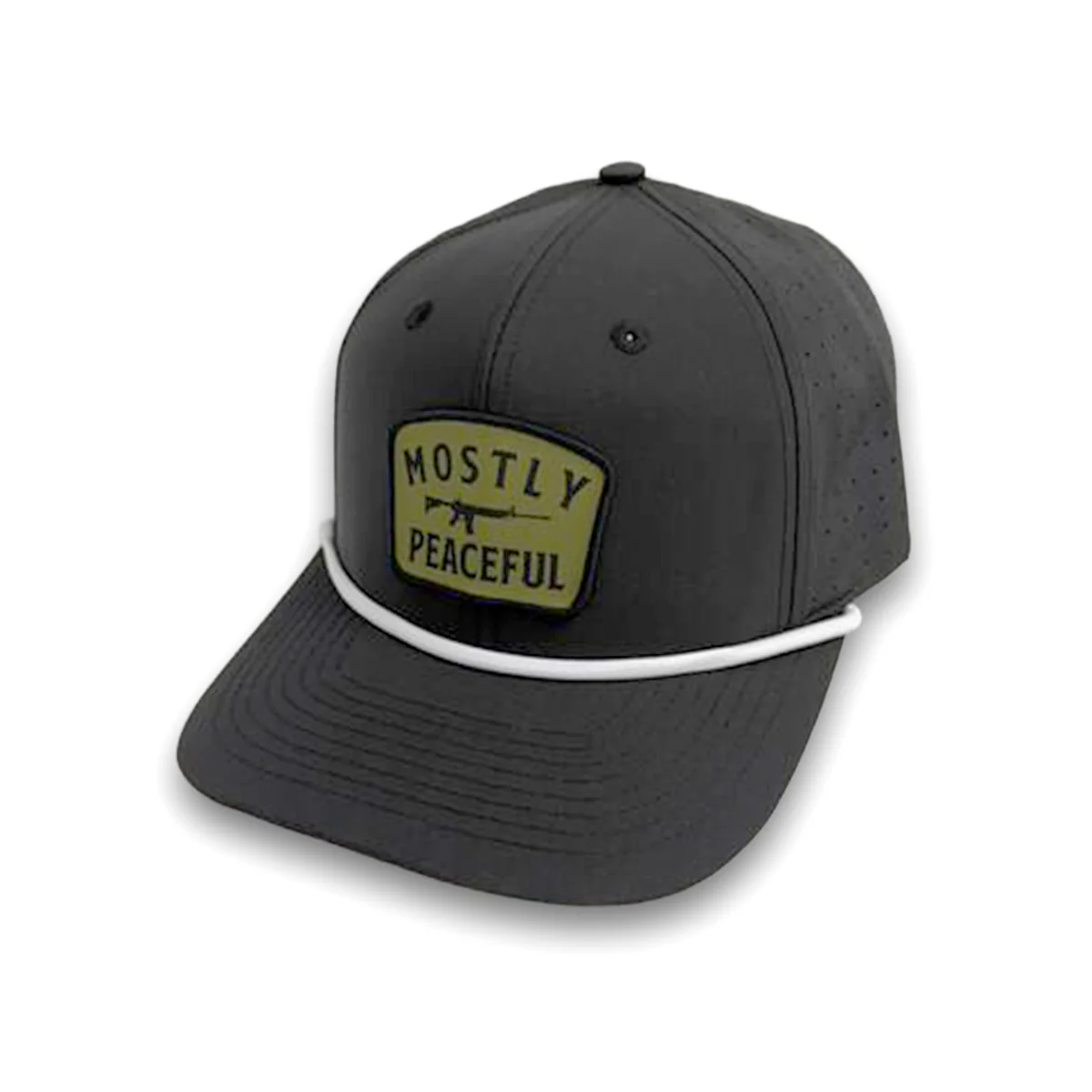 Mostly Peaceful Woven Patch Hat - Image 6