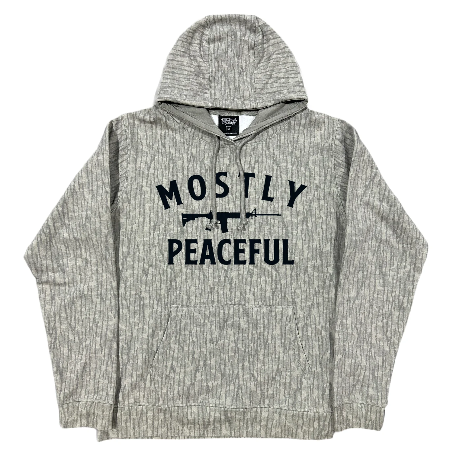 Mostly Peaceful (Black) Lightweight Hoodie - Image 2