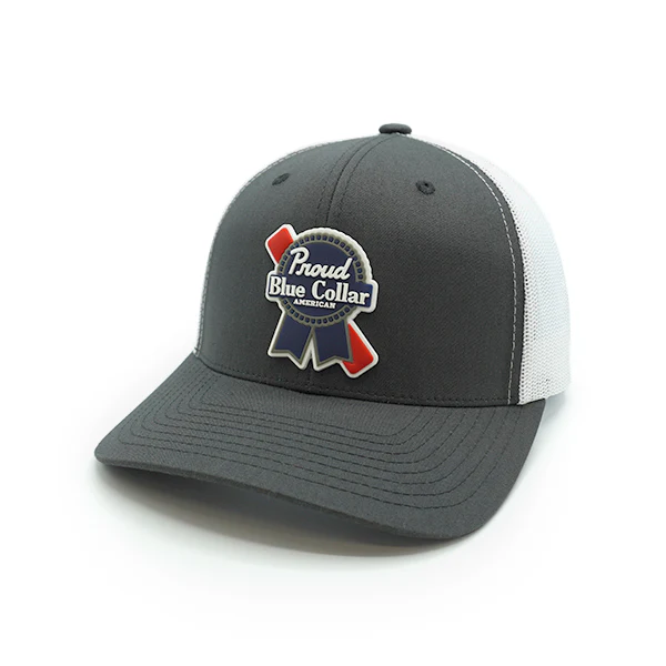 Proud Blue Collar American Hat PVC Patch - Image 3