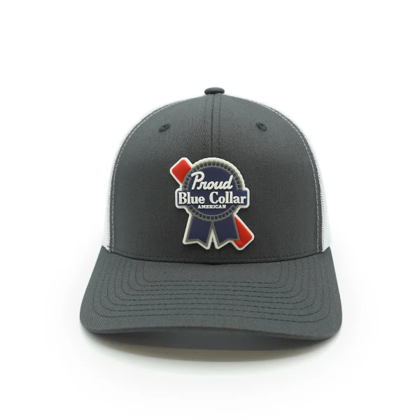 Proud Blue Collar American Hat PVC Patch - Image 4