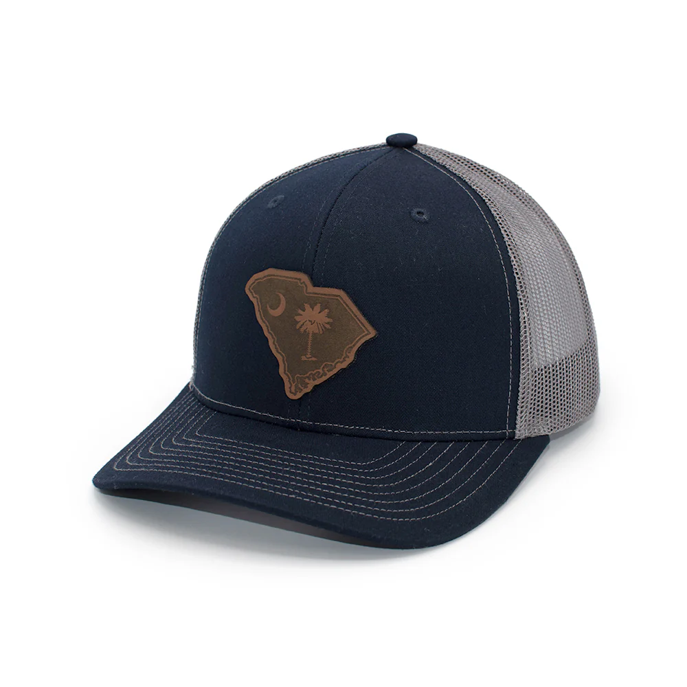 SC State Flag Leather Patch Hat - Image 3