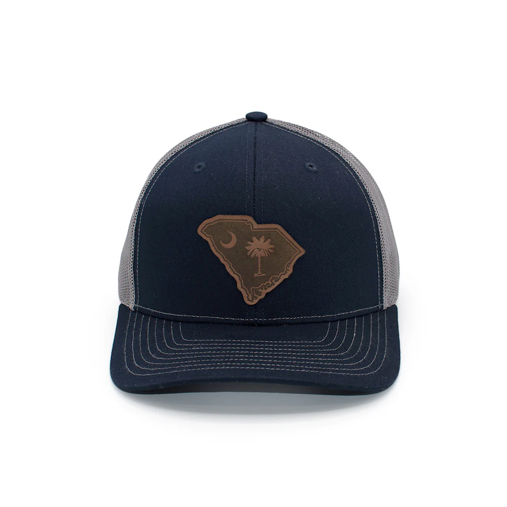 SC State Flag Leather Patch Hat - Image 4