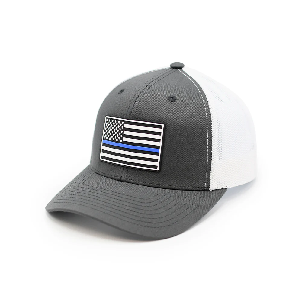 Thin Blue Line Flag PVC Patch Hat - Image 5