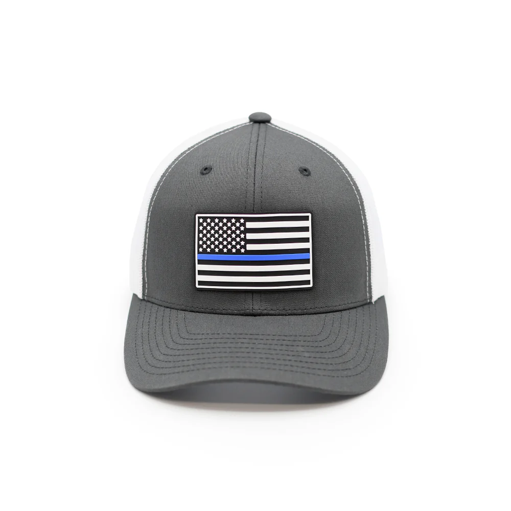 Thin Blue Line Flag PVC Patch Hat - Image 6