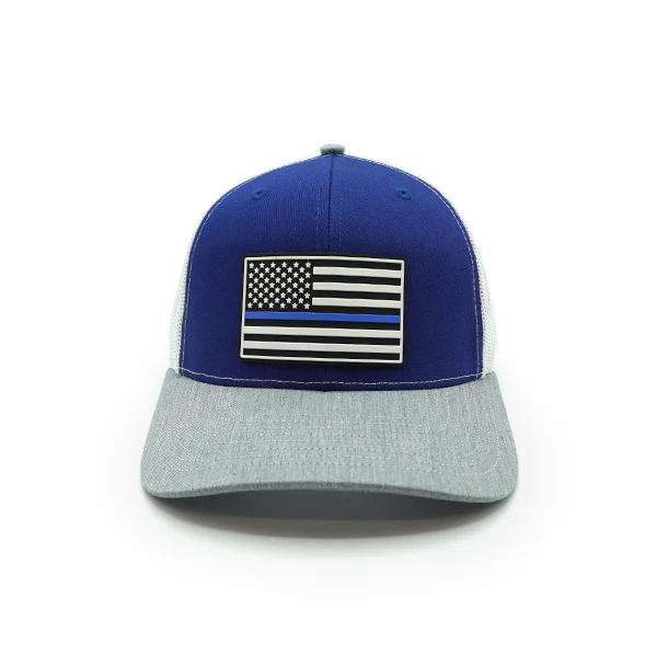 Thin Blue Line Flag PVC Patch Hat - Image 8