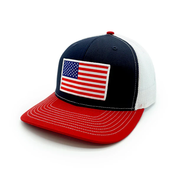 USA Flag Woven Patch Hat - Image 2
